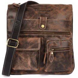 Brązowa skórzana torba męska na ramię Beltimore