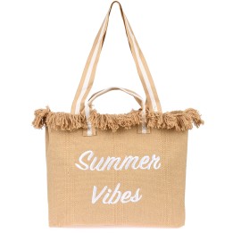 Beżowa torba plażowa, duża torba na wakacje Summer vibes TORK2
