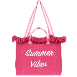Fuksjowa torba plażowa, duża torba na wakacje Summer vibes TORK2