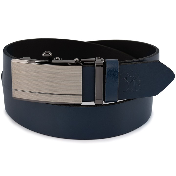 Beltimore granatowy pasek męski skórzany automat A56