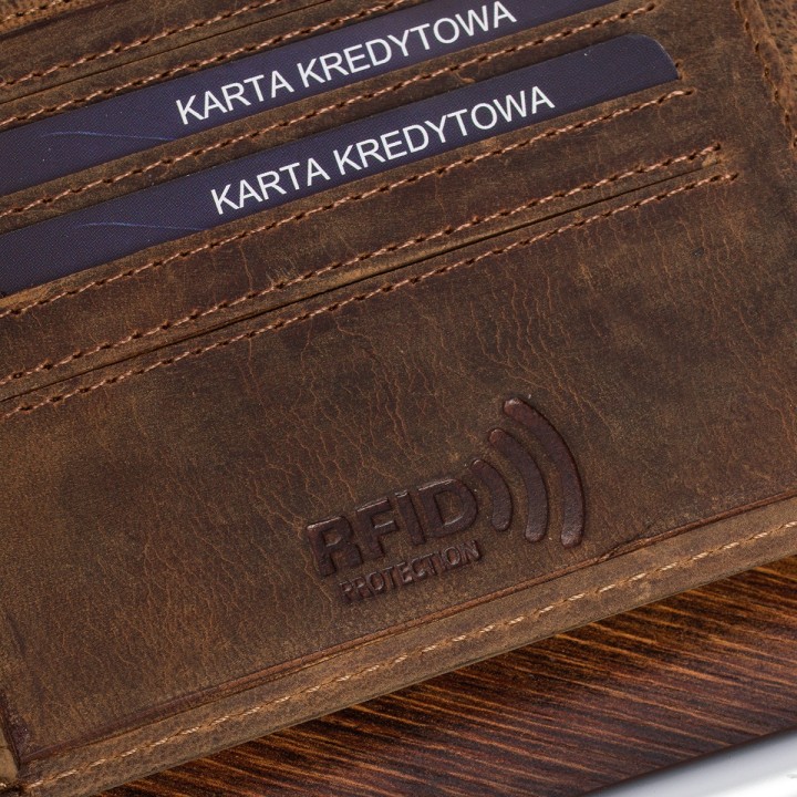 Męski portfel skórzany nubuk RFiD Beltimore R93