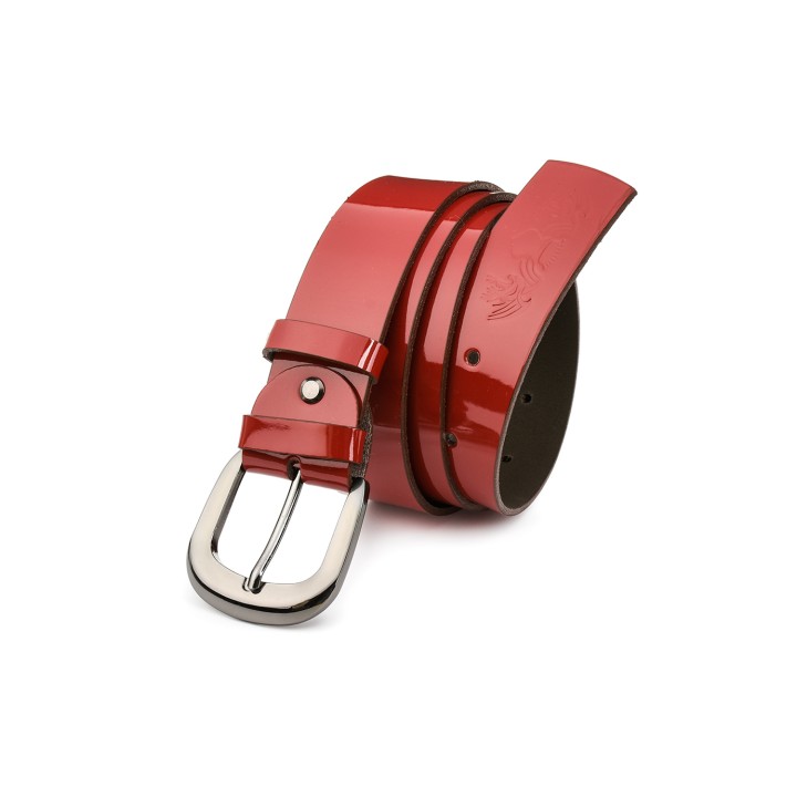 Beltimore damski pasek skórzany 4 cm czerwony