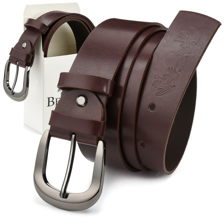 Beltimore damski pasek skórzany 4 cm burgundowy