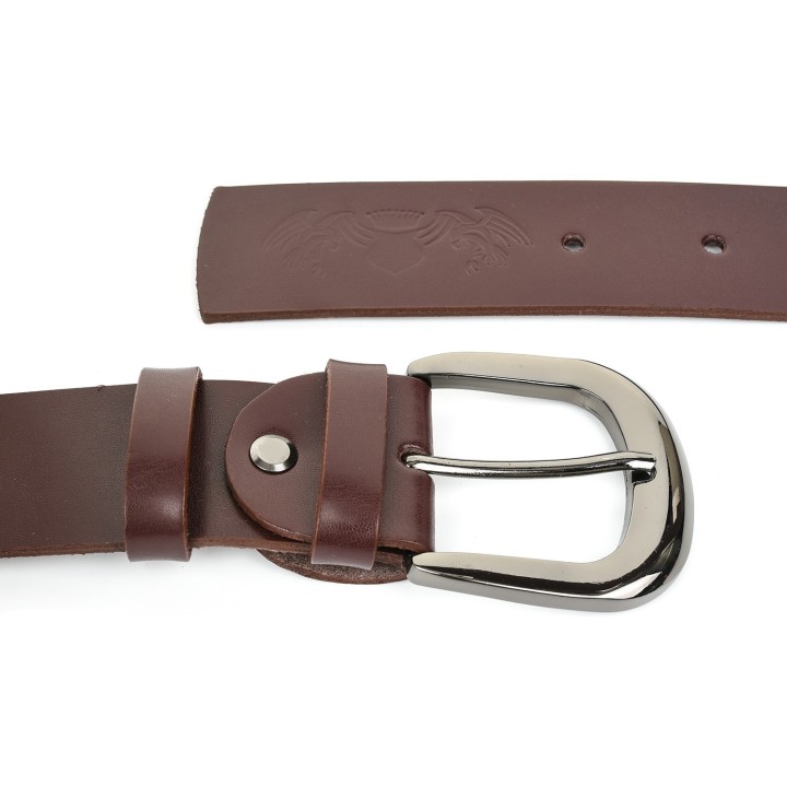 Beltimore damski pasek skórzany 4 cm burgundowy