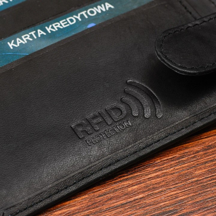 Męski portfel skórzany RFID Beltimore U91 czarny