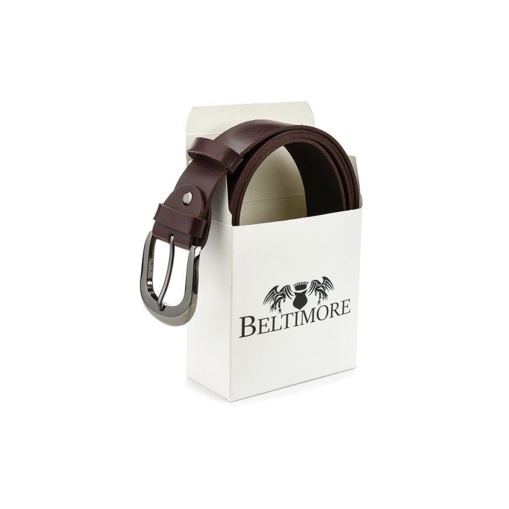 Beltimore damski pasek skórzany 4 cm burgundowy
