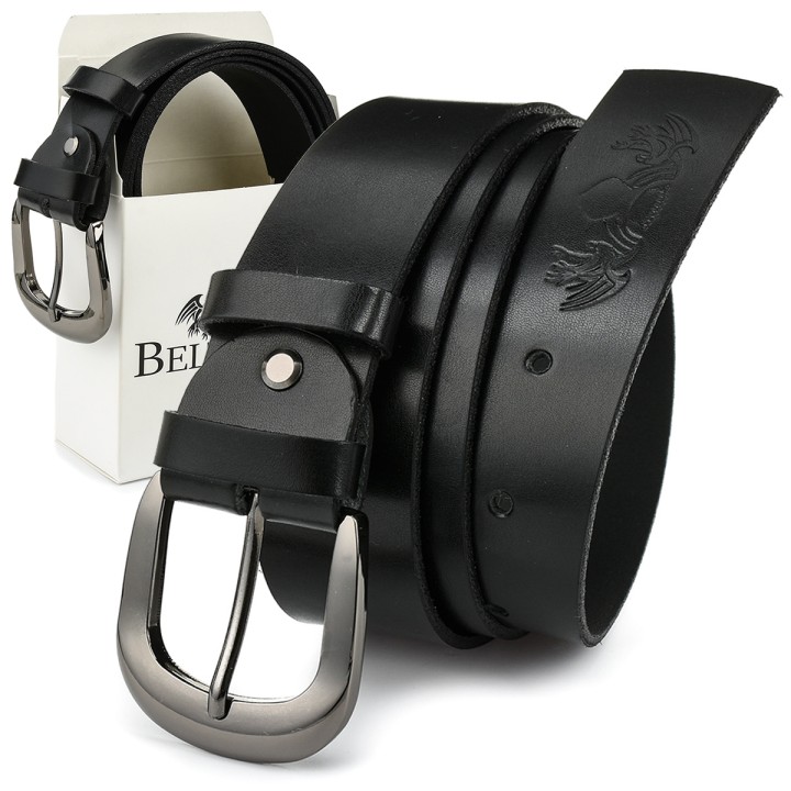 Beltimore damski pasek skórzany 4 cm czarny