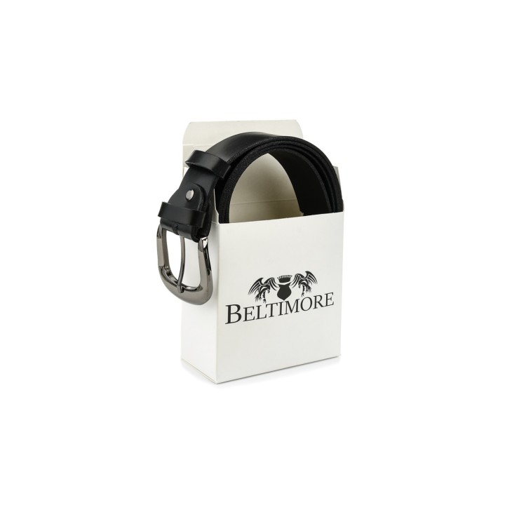Beltimore damski pasek skórzany 4 cm czarny