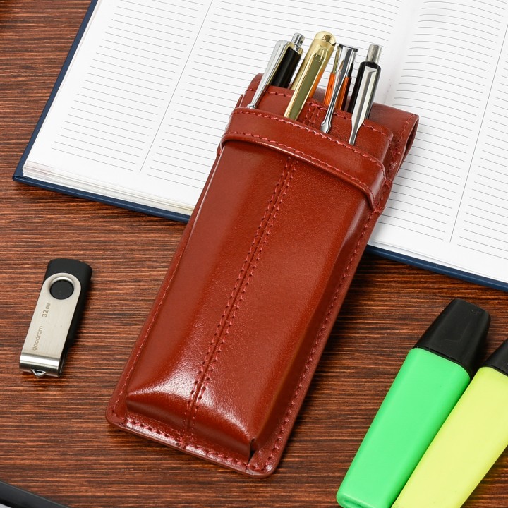 Etui na pióro skórzane brązowe Beltimore J03