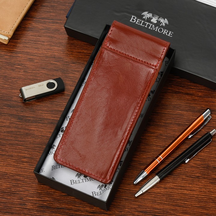 Etui na pióro skórzane brązowe Beltimore J03