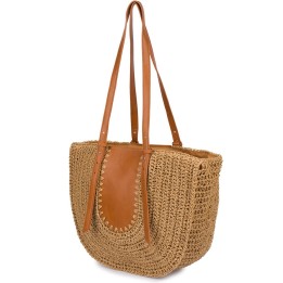 Brązowa torba damska boho na lato z suwakiem | Beltimore