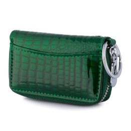 Zielone skórzane etui na klucze damskie | F19