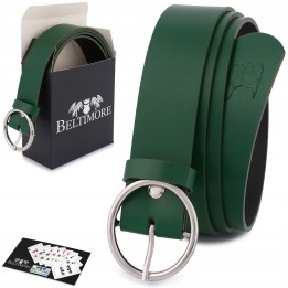 Zielony skórzany pasek damski 3,5 cm Beltimore B83