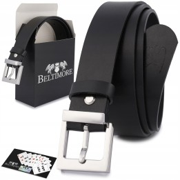 Skórzany pasek damski Beltimore 3 cm – czarny