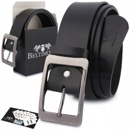 Skórzany pasek damski czarny 4 cm Beltimore D80
