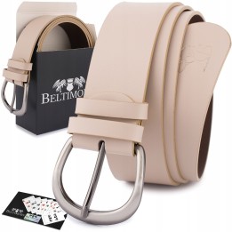 Skórzany pasek damski Beltimore D88 – cielisty 4 cm
