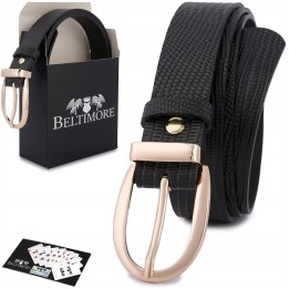 Damski pasek skórzany Beltimore 3 cm czarny
