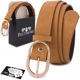 Pasek damski skórzany camelowy 3 cm Beltimore E52