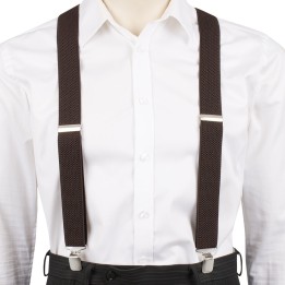 Eleganckie brązowe szelki męskie do spodni V