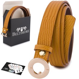 Damski pasek skórzany musztardowy 1,8 cm Beltimore
