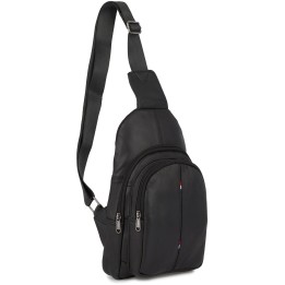 Czarna saszetka męska crossbody ze skóry Beltimore