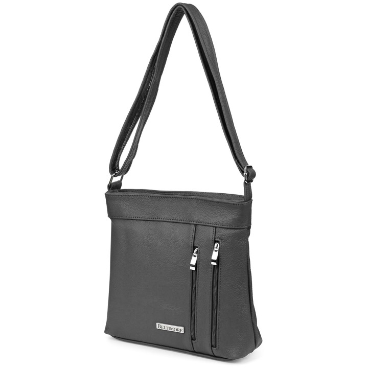Szara skórzana listonoszka damska Beltimore X95