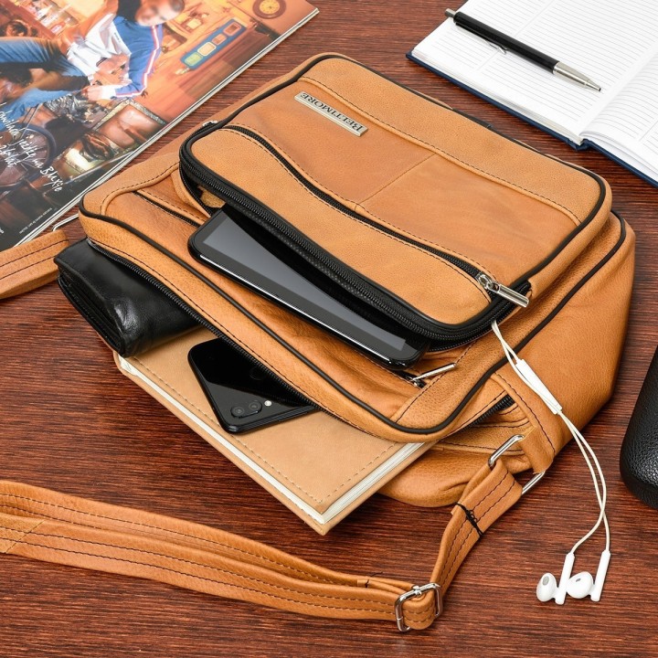 Skórzana torba męska Beltimore F72 camel