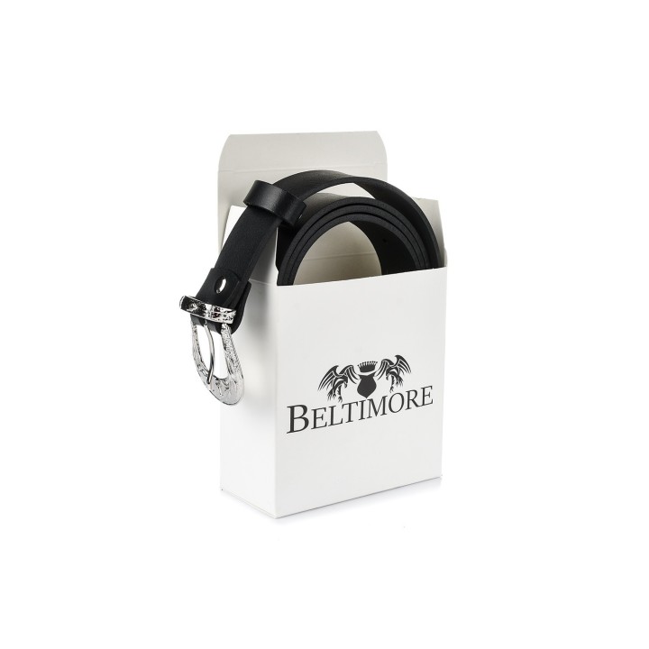 Beltimore damski pasek skórzany 3 cm czarny