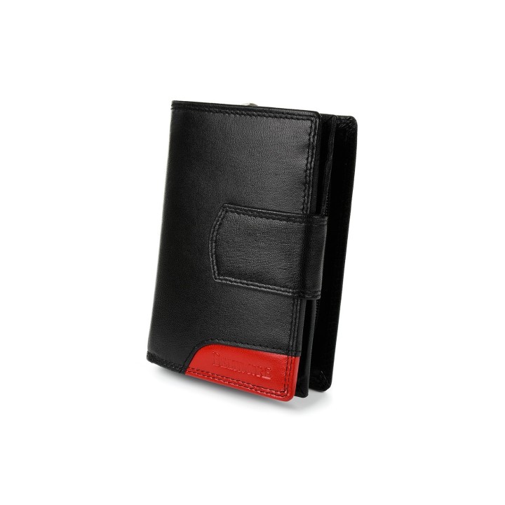 Duży skórzany portfel damski RFID czarny Beltimore 039