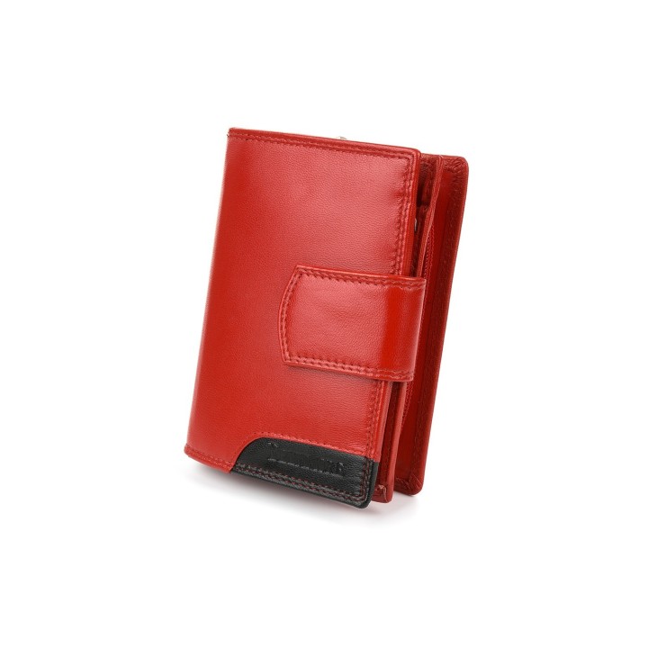 Duży czerwony portfel damski RFiD Beltimore 039