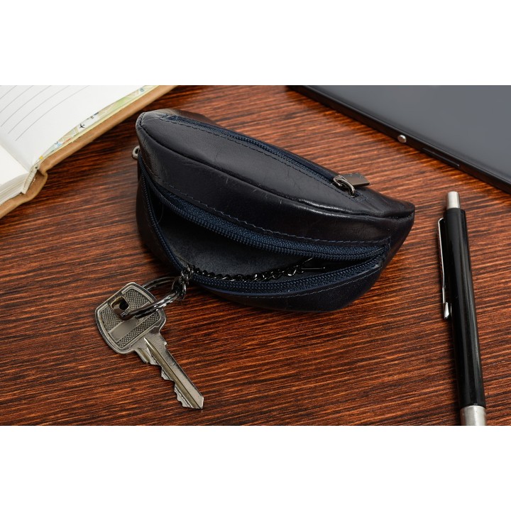 Granatowe etui na klucze ze skóry Beltimore G85