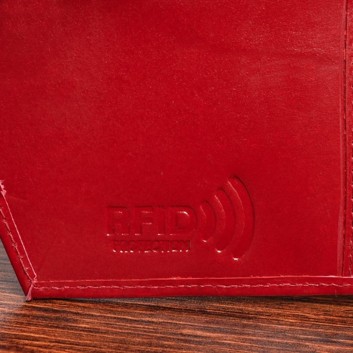 Czerwony skórzany portfel damski Beltimore L53 RFiD