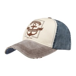 Brązowa czapka z daszkiem baseballówka vintage uniwersalna cz-m-1