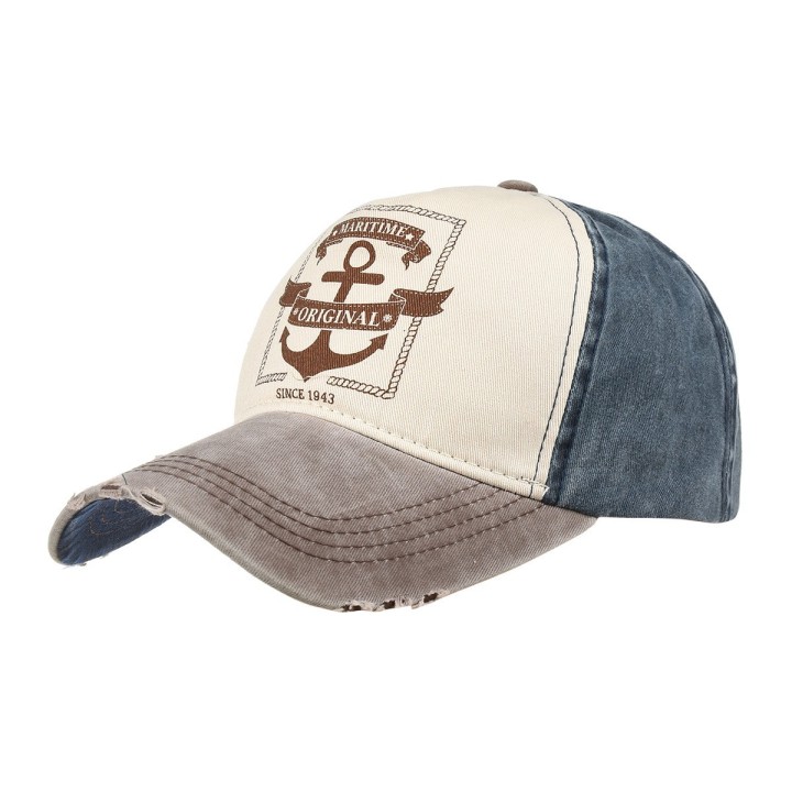 Brązowa czapka z daszkiem baseballówka vintage uniwersalna cz-m-1