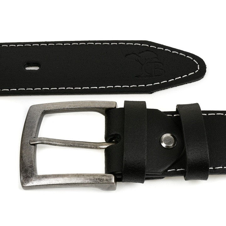 Pasek męski skórzany czarny 4 cm Beltimore A31