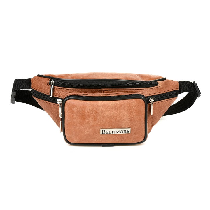 Skórzana saszetka nerka camel Beltimore F42