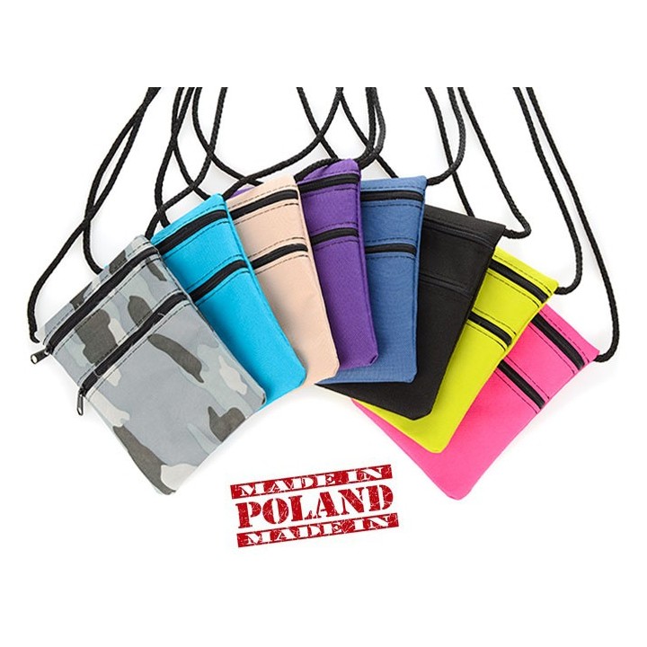 Mix 10 szt etui na szyję, paszportówka, dwa suwaki, kodura print I38