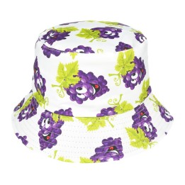 Kapelusz dwustronny bucket hat – biały winogrona