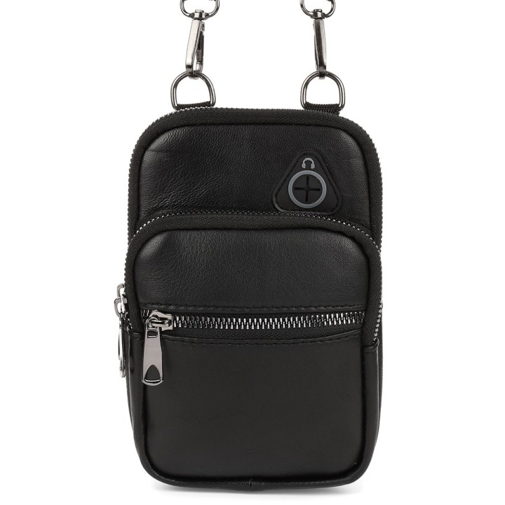Czarna skórzana torba męska crossbody Beltimore