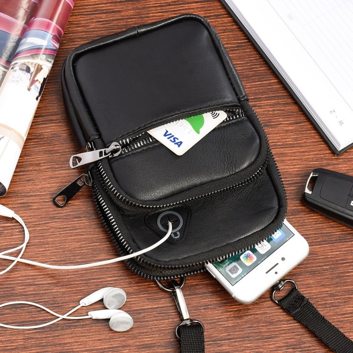 Czarna skórzana torba męska crossbody Beltimore