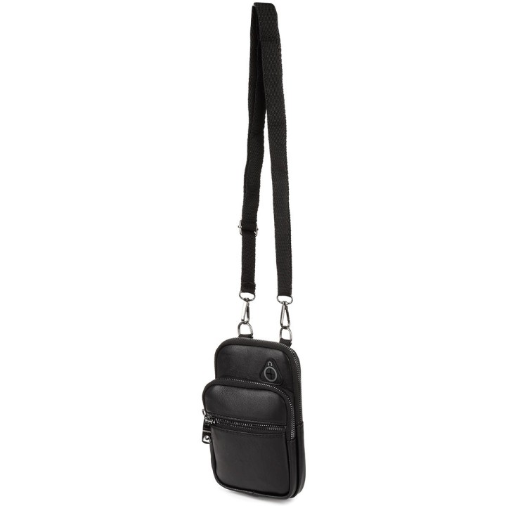 Czarna skórzana torba męska crossbody Beltimore