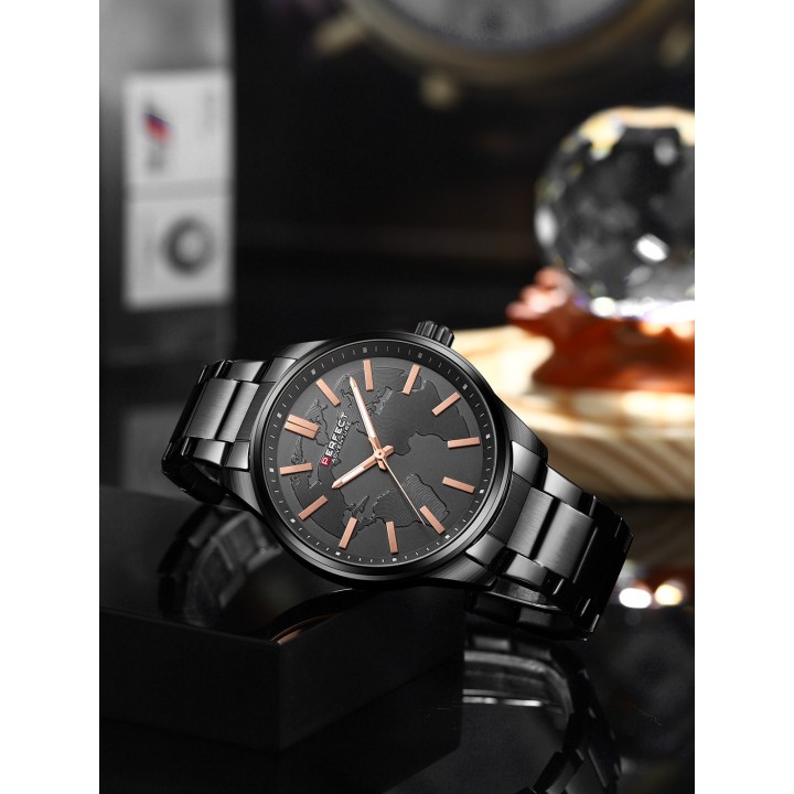 Czarny zegarek męski Perfect M106 na bransolecie