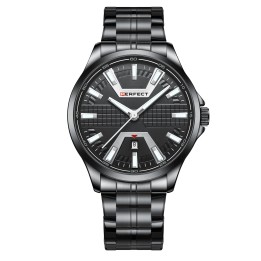 Czarny zegarek męski na bransolecie Perfect M112D