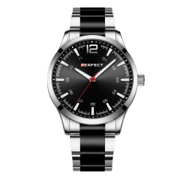 Czarny zegarek męski na bransolecie Perfect M115